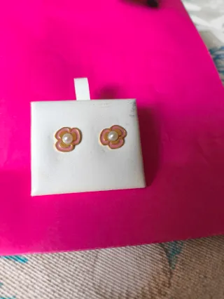 Pendientes Tous oro, Flor Perla Dorados Rosados