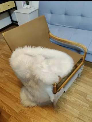 Pieza muy exclusiva Sillón de madera y cuero Nuevo