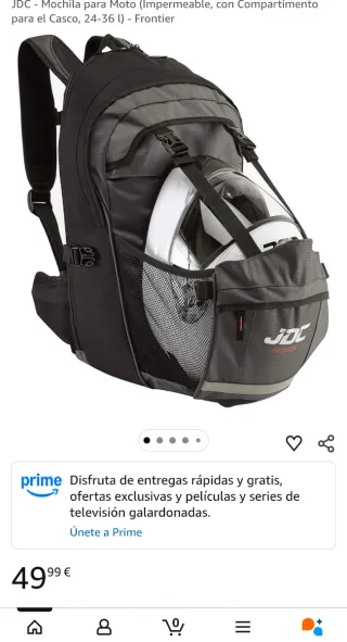 Mochila JDC 36L Moto Negra/Gris