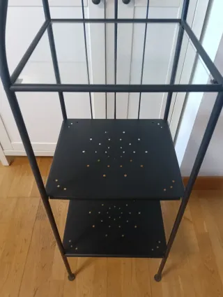 Scaffalatura Ikea in Ferro e Vetro Nero