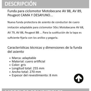 Asiento Mobylette / Peugeot