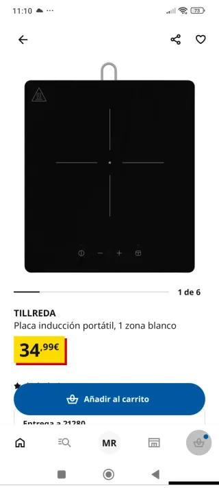 Placa Inducción Ikea Tillreda 1 Fuego
