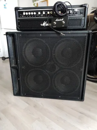 Cabezal y Caja Marshall 450W + Footswitch