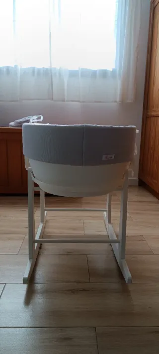 Mini Cuna Mecedora Bebé con sabanas bajeras