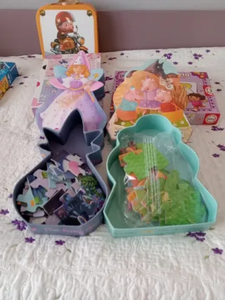 Lote 6 PUZZLES Djeco,Patrulla Canina, Dora, Minnie