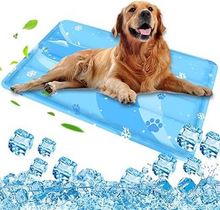 Aisuowa Esterilla Refrescante para Perros y Gatos, Alfombrilla de Gel Autorefrigerante, Cojín Refrescante No Tóxico, Cama Fría y