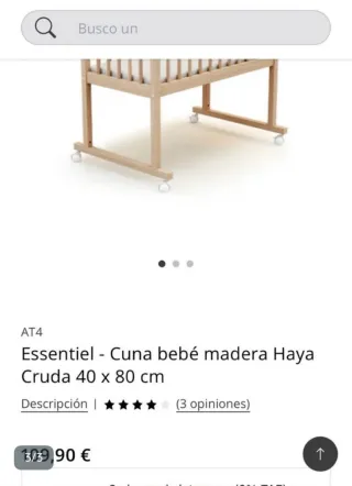 Minicuna de madera con ruedas