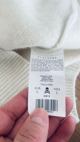 Jersey cuello alto Scalpers Talla L Crema