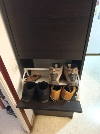 Zapatero negro de madera