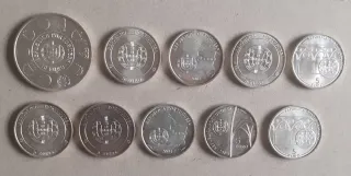10 Monedas Plata Portugal 2003-2005. Peso 153 gr.