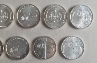 10 Monedas Plata Portugal 2003-2005. Peso 153 gr.