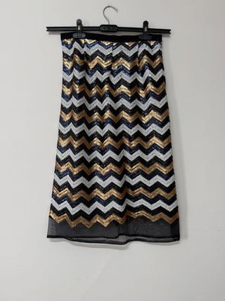 Gonna Midi Paillettes Zigzag Artigianale