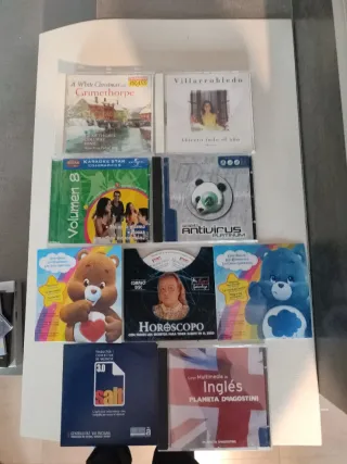 Lote 9 CDs Música DVD y Programas PC