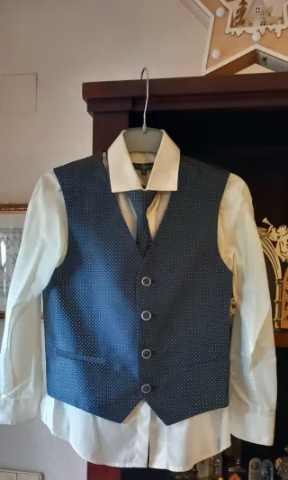 Traje Almirante Comunión Blanco y Azul