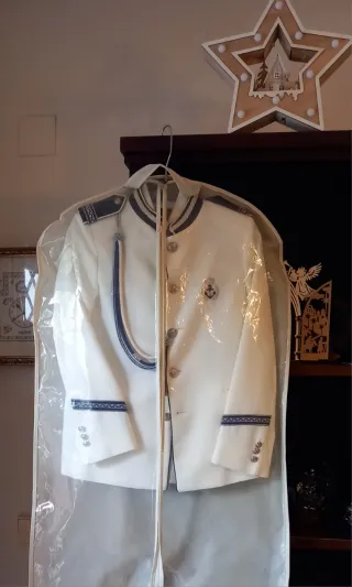 Traje Almirante Comunión Blanco y Azul