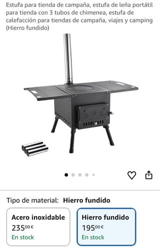 Estufa cocina de leña para tienda de campaña