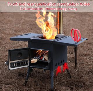 Estufa cocina de leña para tienda de campaña