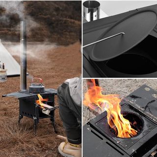 Estufa cocina de leña para tienda de campaña