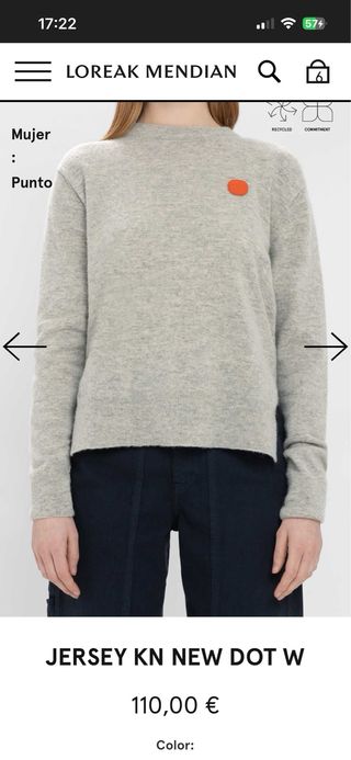 Jersey gris Loreak Mendian mujer