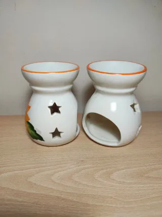 Quemador de cerámica con diseño floral