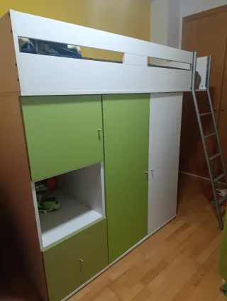 Habitación infantil litera con armario