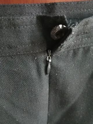 Falda larga negra recta