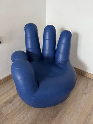 Butaca giratoria polipiel Mano azul