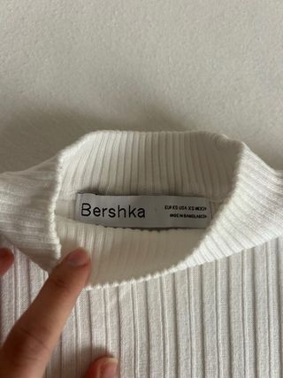 Jersey canalé Bershka blanco Talla XS