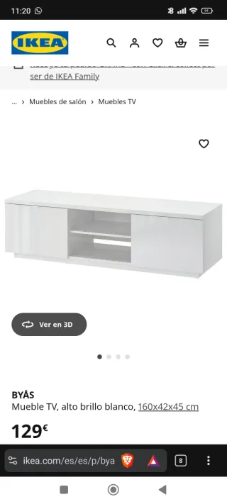 Mueble TV Blanco BYÅS Ikea