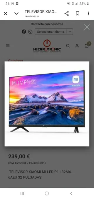 Tv  Xiaomi android NETFLiX 32 pulgadas