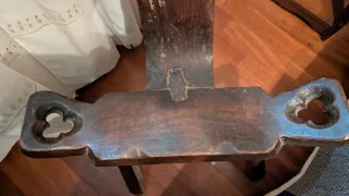 Silla paridera de madera rústica