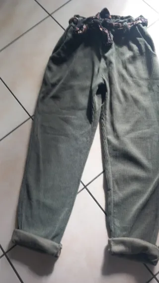 Pantaloni donna velluto verde