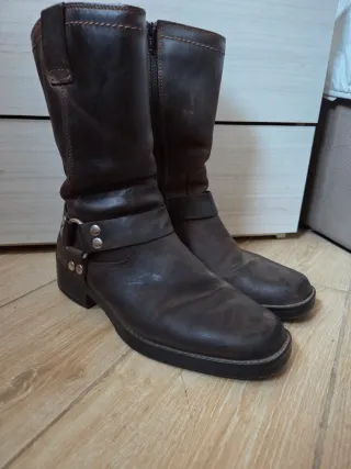 Stivali biker pelle vintage tg 41
