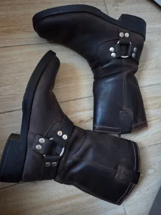 Stivali biker pelle vintage tg 41
