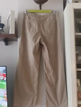 Pantalón Zara Woman Talla 38 Beige