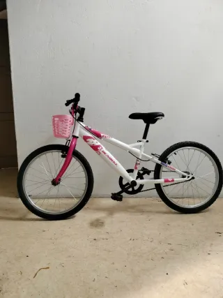 Bicicleta infantil DENBIKE blanca y rosa