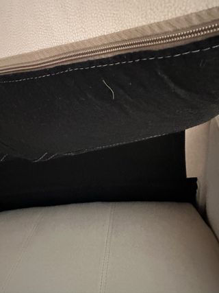 Sofá chaise longue 2 Plazas Beige Piel Sintética