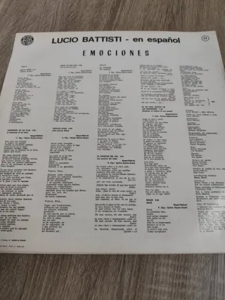 Disco Vinilo Lucio Battisti Emociones en Español