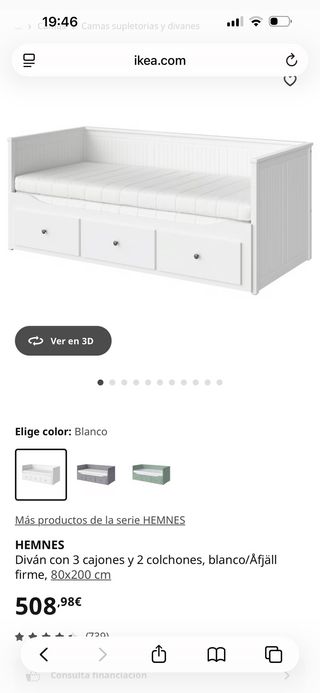 Sofá cama individual y doble con colchones