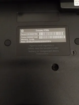 HP Compaq 6730b Portátil Gris/Plata