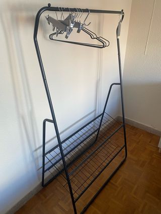 Perchero Zapatero Metálico Negro Sklum