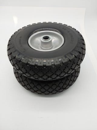 Relaxdays 2X Ruedas de Carretilla, Neumáticos de Goma, 3.00-4, Eje de 20mm, hasta 100 kg, 260x85 mm, Negro y Gris