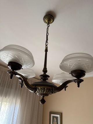 Lámpara de techo metal y cristal