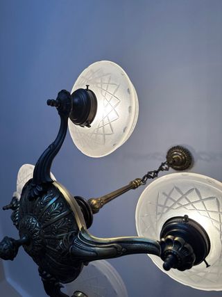 Lámpara de techo metal y cristal