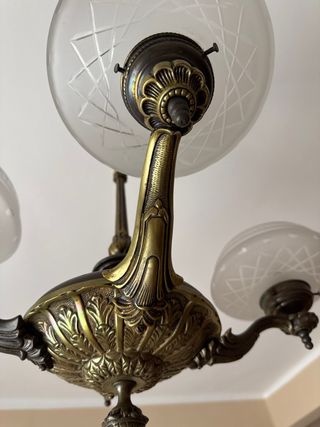 Lámpara de techo metal y cristal