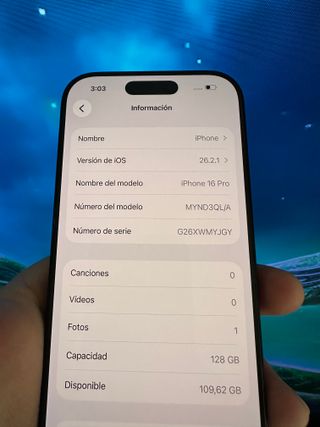 Iphone 16 Pro 128gb - BLACK - 93% bat.