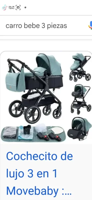 Cochecito bebé 3 piezas