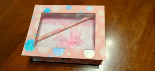 Set scrivania pois rosa