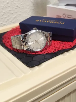 Reloj Poedagar Plata y Blanco Hombre