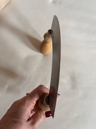 Mezzaluna Acciaio Inox con Manici in Legno